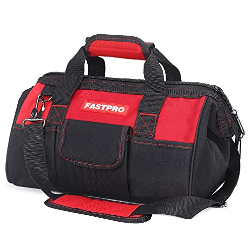 FASTPRO 14-Inch Tool Bag, Wide Mouth Open Storage Bag