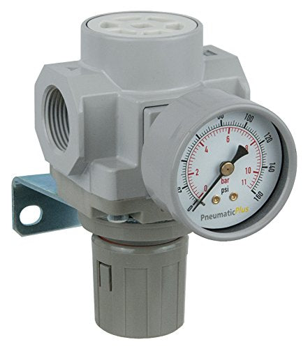 PneumaticPlus SAR400-N06BG Compressed Air Pressure Regulator, 3/4" NPT