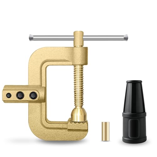 HITBOX Welding Ground Clamp, Solid Brass Heavy Duty Screw-Lock C-Style Earth Clamp, 400A for TIG MIG MMA/Stick Welders, 2.3" Jaw Opening, 1.65 lb