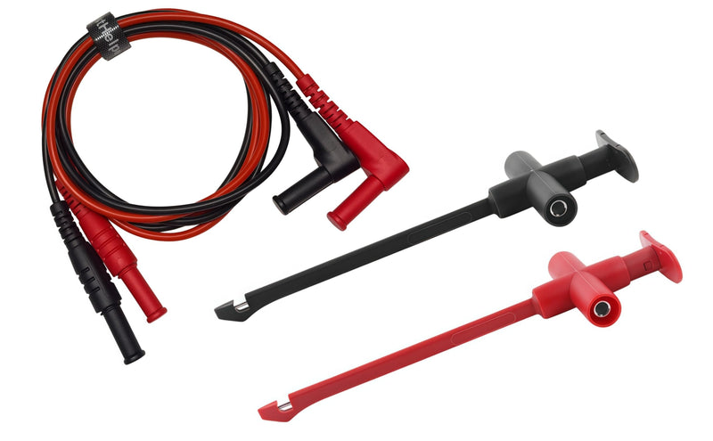 TH-F-2-KIT Insulation Piercing Clip Test Probe + Silicone Test Lead Set, Hook Banana Jack Spring Loaded Copper Kit