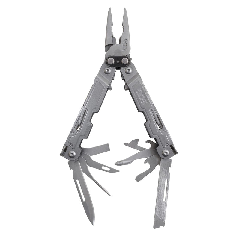 SOG PowerAccess Stainless Steel Multi-Tool Well-Rounded One-Handed Lightweight Daily Pocketable for Backcountry 18 Tools, Stone Wash