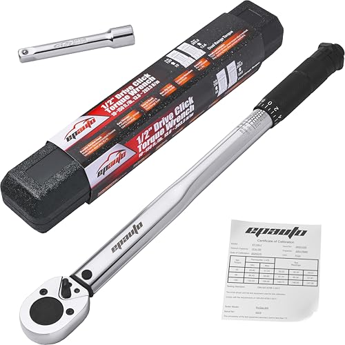 EPAuto 1/2-inch Drive Click Torque Wrench, 10-150 ft/lb, 13.6-203.5 N/m 1/2 Inch Drive (10-150 ft.-lb.)