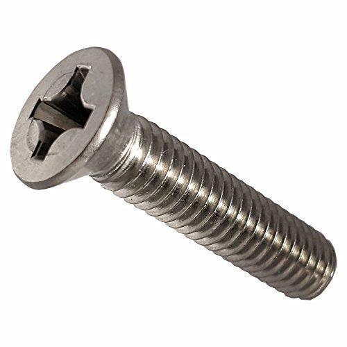 3/8-16 x 3 Flat Head Machine Screws, Phillips Drive, Stainless Steel 18-8, Full Thread, Bright Finish, Machine Thread, Quantity 10 By Fastenere 3/8-16 x 3" (10 Pack)