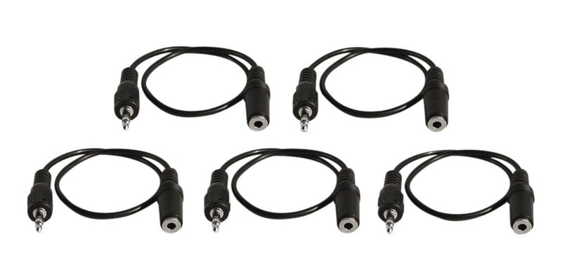 5 Pack of YCS Basics 1 Foot 3.5mm Headphone Extension Cables 001 Ft 5 Pack