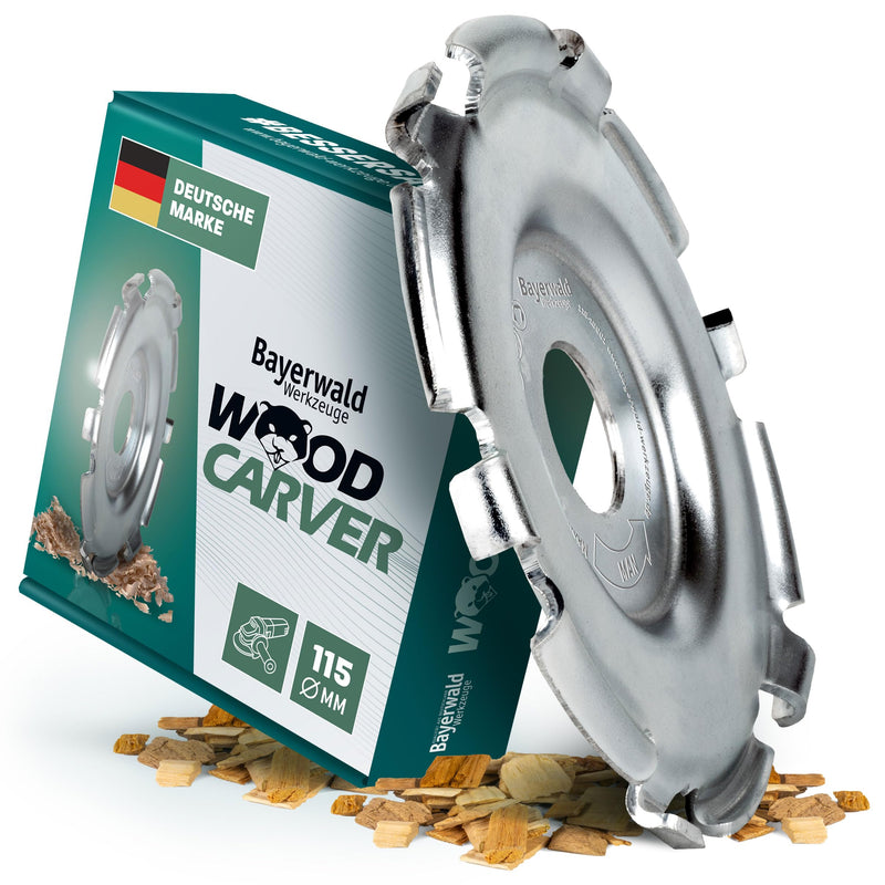 Bayerwald Woodcarver Diameter 115 mm - Milling Disc for Angle Grinder for Woodworking / Ideal Tool for Sculptors and Carvers (Woodcarver)