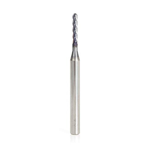 Amana Tool - 51760 AlTiN Coated CNC Steel, Stainless Steel & Composite Ball End Mini Mill 0.060 D x 0.360 CH x 1/8 SHK (51760)