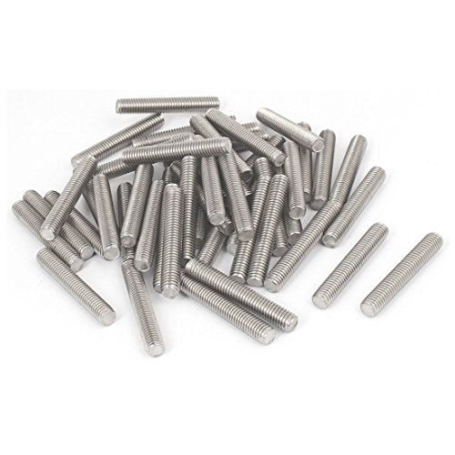 uxcell M8 x 50mm 304 Stainless Steel Fully Threaded Rods Bar Studs Fasteners 50 Pcs