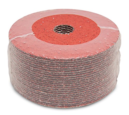 Benchmark Abrasives 5 Inch Sanding Discs Ceramic Resin Fiber Grinding Disc for Grinding, Stripping on Wood, Fiberglass, Steel, Metal, 7/8" Arbor Angle Grinder Sanding Disc, 25 Pack - 36 Grit