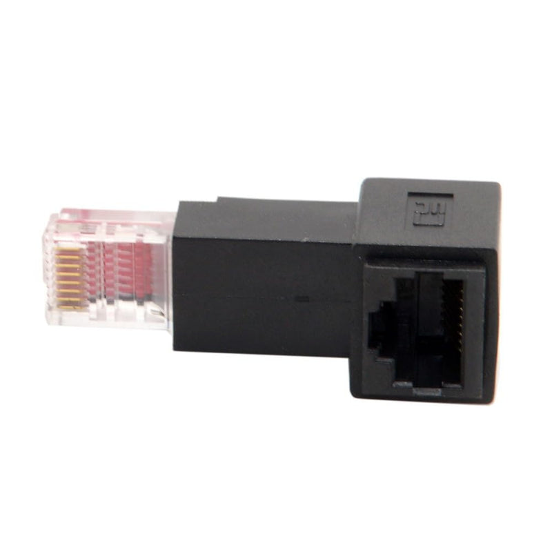 xiwai RJ45 Up Angled 90 Degree 8P8C FTP STP UTP Cat 5e CAT6 Male to Female LAN Ethernet Network Extension Adapter