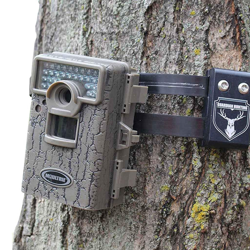 Trail Camera Lock by Guardian - Game Cam Tree Mount Holder Accessory and Heavy Duty Metal Security Locking Strap to Replace Lockbox and Reduce Theft (48 inch) (Maxx (Block 2X Bigger)) Cam Guardian Maxx