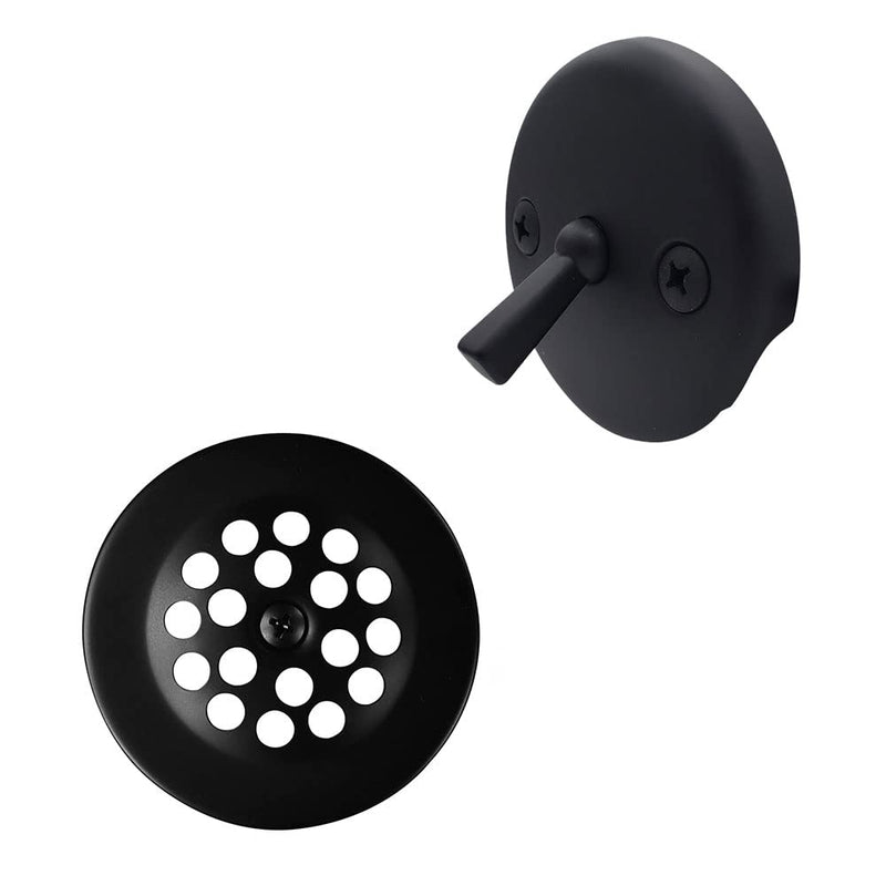 Westbrass R92-62 3-1/8" Trip Lever Tub Trim Set with 2-Hole Overflow Faceplate, Matte Black 1 Pack