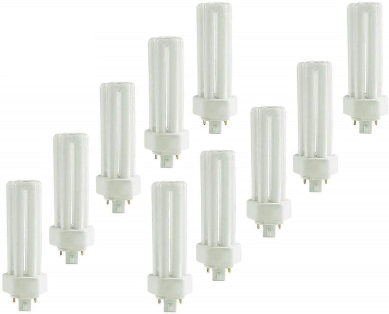Circle (10 Pack 32W 4-Pin GX24Q-3 Triple Tube Compact Fluorescent Bulb | 4100K Cool White | 10,000 Hr Life | Replaces Sylvania 20886, Philips PL-T 32W/41/4P/ALTO, GE F32TBX/841
