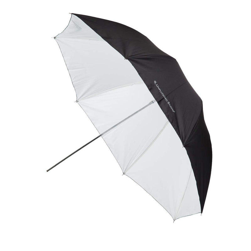 UNPLUGGED STUDIO 43" White Reflective Umbrella with Fiberglass Ribs for Studio Flash and Speedlite Lighting - UN-029 43inch