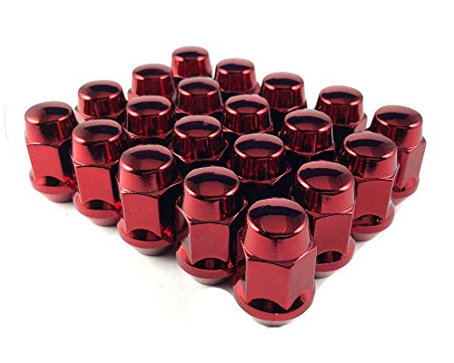 EZAccessory 24 Red Bulge Acorn Lug Nuts 14x1.5 Thread Size 3/4" Hex Pack of 24