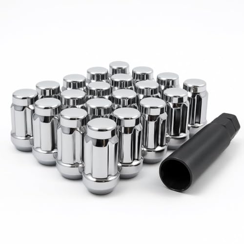 20 Spline Drive Small Diameter Acorn 7/16" Chrome Lug Nut Kit with Key Pack of 20