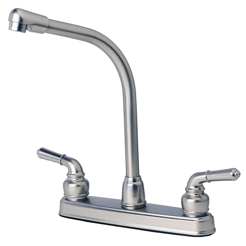 Laguna Brass 1200SS RV/Motorhome Two Handle Non-Metallic High Rise Swivel Kitchen Faucet, Brushed Nickel Finish