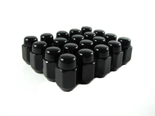 EZAccessory 20 Black Acorn Lug Nuts 1/2" Thread Size 13/16" Hex Pack of 20