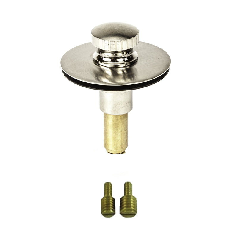 Universal Lift n Lock (Push Pull) Bath Tub/Bathtub Drain Stopper Includes 3/8" and 5/16" Fittings Brushed Nickel No Hair Catcher