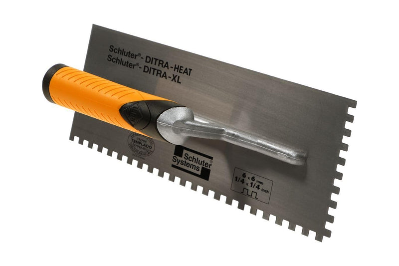 Schluter Ditra Heat/XL Square-Notch Trowel - Ideal for Installing Ditra-Heat and Ditra-XL - 1/4" X 1/4", 1-Pack - TRL-DHXL