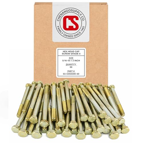 Chenango Supply 5/16-18 x 3" Grade 8 Hex Head Bolts 5/16-18x3 (50pcs)