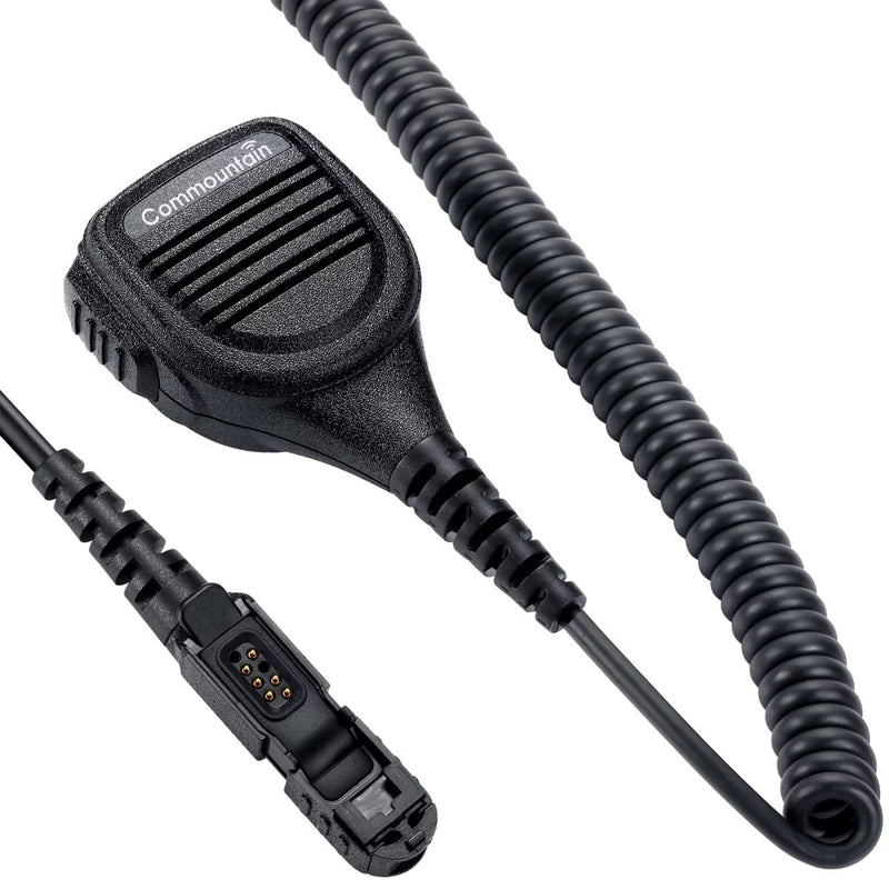 commountain Speaker Mic Compatible with Motorola Potable Radios XPR 3500e, XPR 3300e, XPR 3500, XPR 3300, Noise Reduction Shoulder Microphone Black