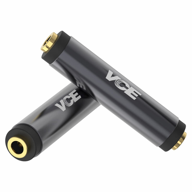VCE 3.5mm Female to Female Adapter, Gold Plated 1/8 Inch Female to Female Aux Adapter for 3.5mm Audio Cable Extension, 2 Pack, Metal Shielded Housing