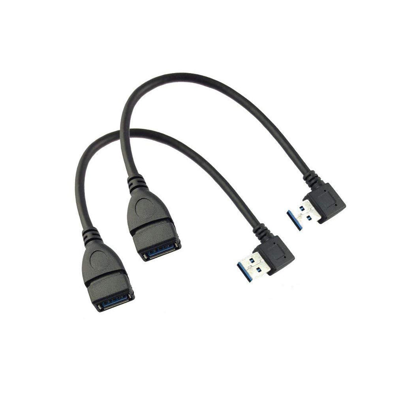 Seadream 2Pack SuperSpeed USB 3.0 Left Angle Male to Female Extension Cable-Left Angle 2Pack Left Angle