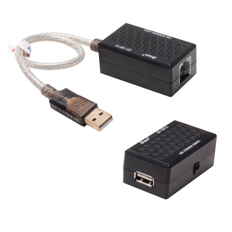 DTECH USB Extension Adapter USB to RJ45 Extender Over Cat5 Cat5e Ethernet Cable Set Connection up to 200ft 1 port