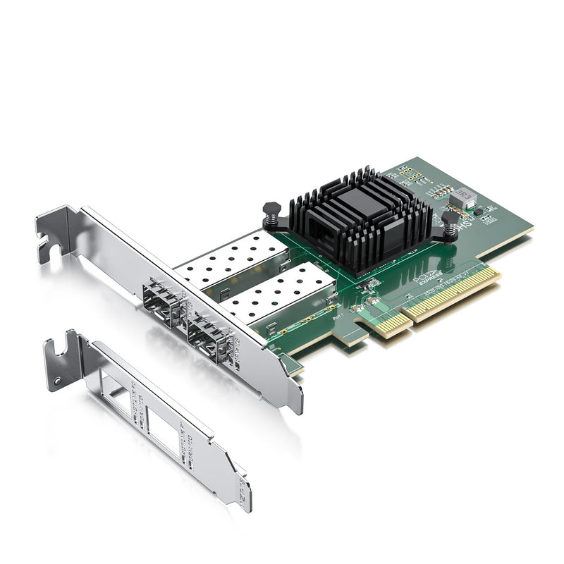 H!Fiber 10Gb SFP+ PCI-E Network Card NIC, with Intel 82599ES Chip, Dual SFP+ Ports, Compare to Intel X520-DA2 (E10G42BTDA), PCIe X8, Ethernet LAN Network Adapter Support Windows/Linux/VMware X520-10G-2S(2xSFP+)