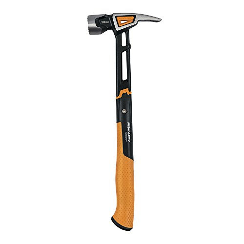 Fiskars Pro IsoCore 16" Milled-Face Framing Hammer with Rip Claw, 28oz Milled Face Framing 28 oz