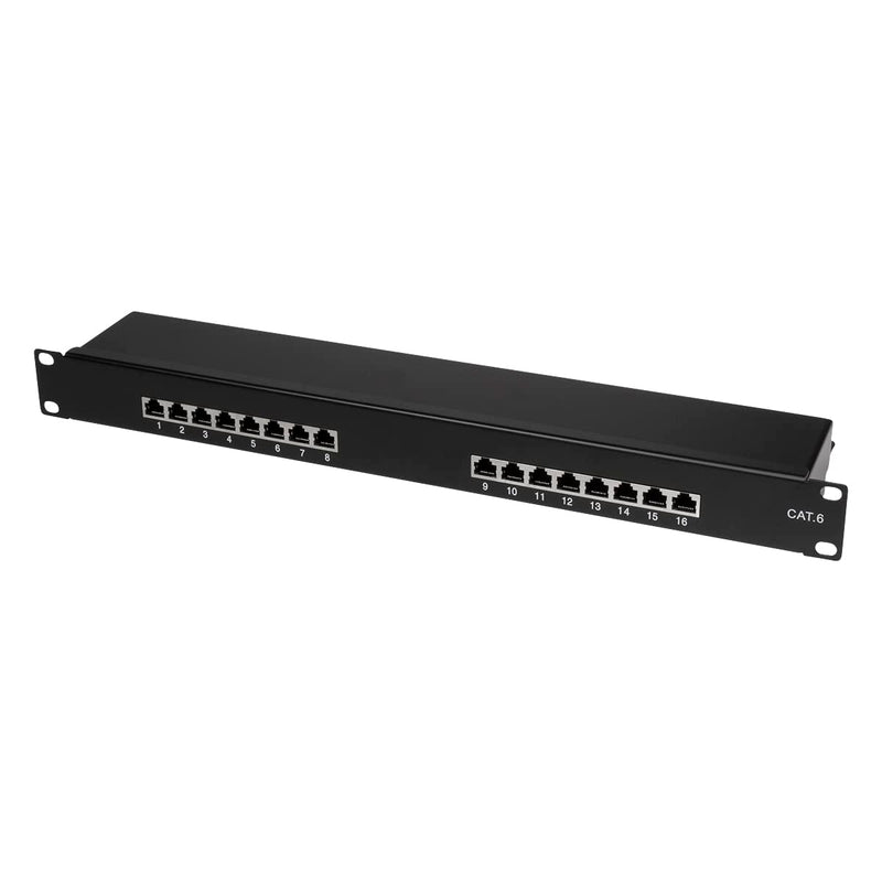'LogiLink Professional Primeline Field Patch Panels, 19, STP (Shielded), Black CAT.6 16-Port