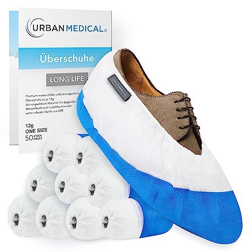 Long Life Shoe Covers With Non-Slip Soles | Extra Thick - 9.6 g - Waterproof | One Size | Tear-proof | Skid-Proof | Shoe Covers | Shoe Covers in 50 and 100 Packs |