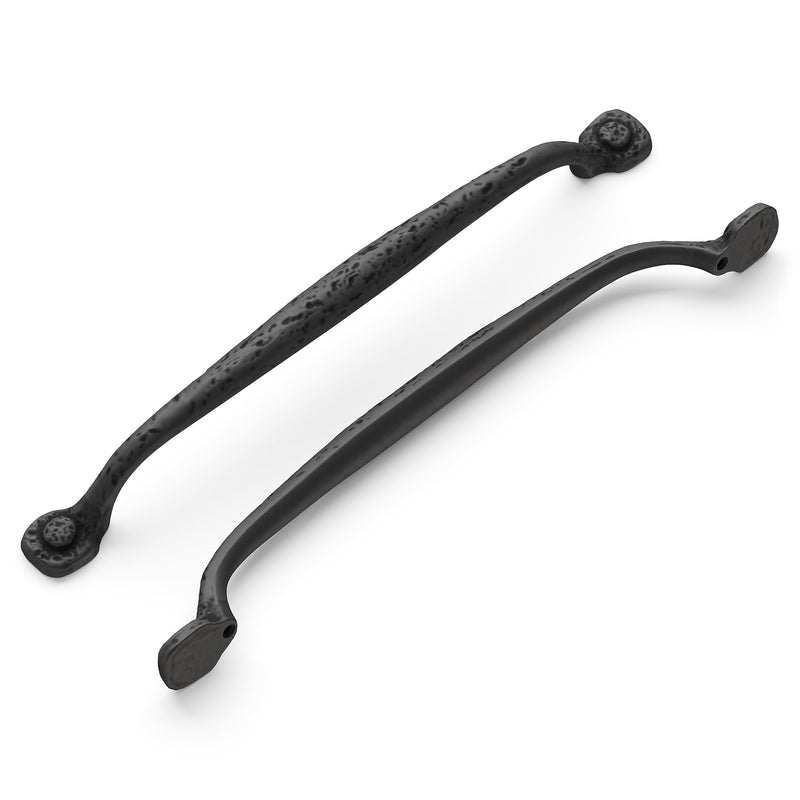 Hickory Hardware 1 Pack Solid Core Kitchen Cabinet Pulls, Luxury Cabinet Handles, Hardware for Doors & Dresser Drawers, 8-13/16 Inch (224mm) Hole Center, Black Iron, Refined Rustic Collection 8-13/16 Inch (224mm) Center to Center