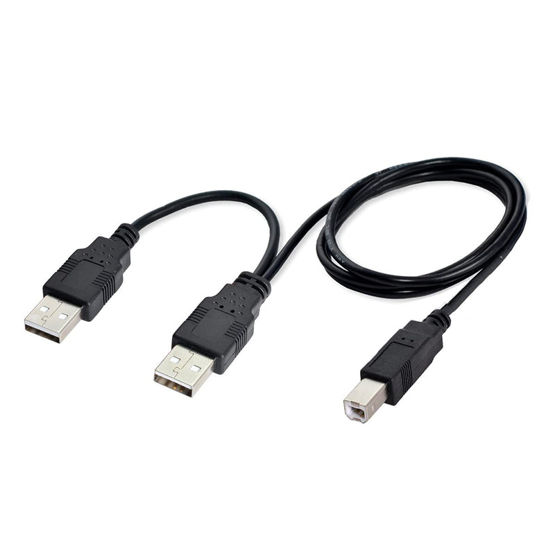 chenyang USB 2.0 Type A to Type B Cable with USB Power Cable 80cm for Printer Scanner External Hard Disk Drive