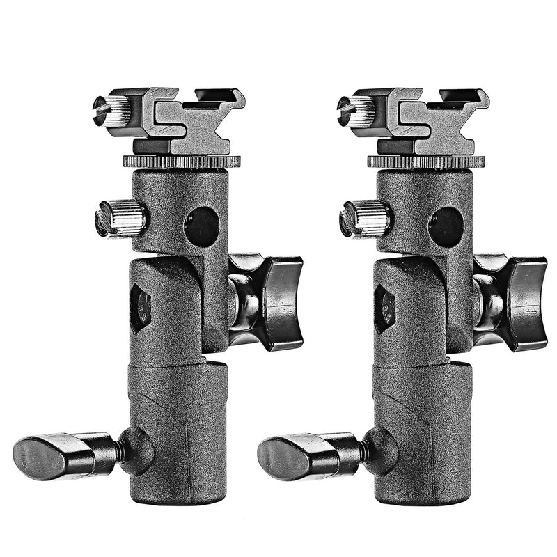 Neewer Professional Universal E Type Camera Flash Speedlite Mount Swivel Light Stand Bracket with Umbrella Holder for Canon Nikon Pentax Olympus and Other Flashes, Studio Light, LED Light(2 Pack) 2 Pack