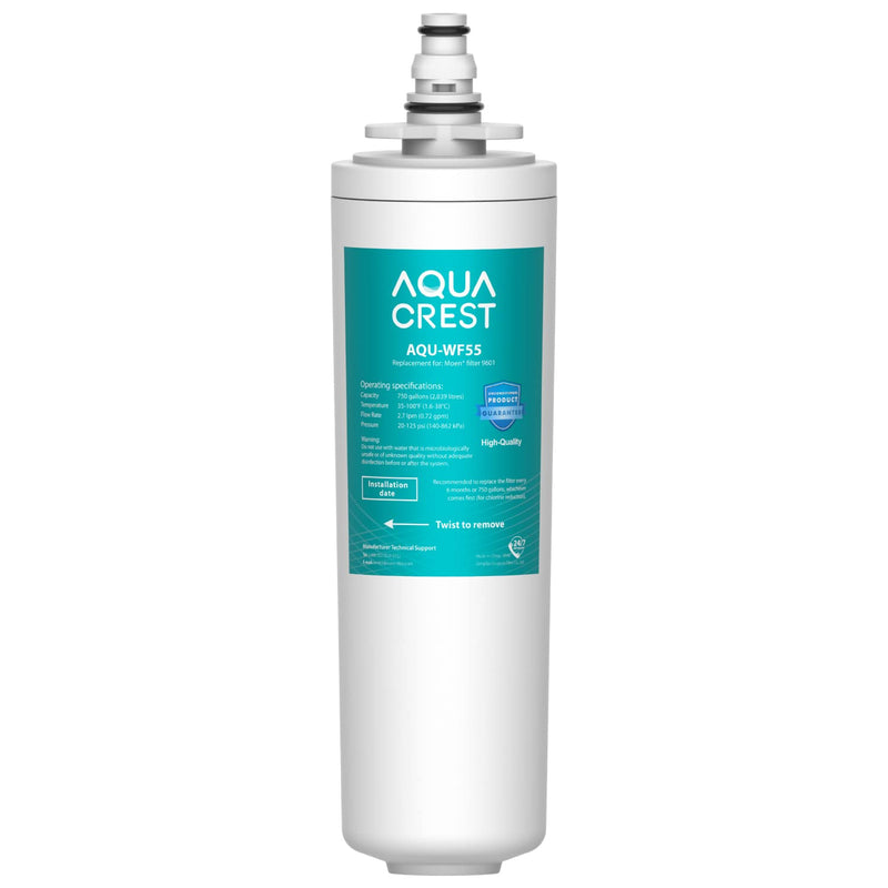 AQUA CREST 9601 Water Filter, Replacement for Moen 9601 ChoiceFlo 9600, 9602, 9500, 9501, 9502, Compatible with Moen Sip Filtered Kitchen Faucets, 750 Gallons or 6 Months