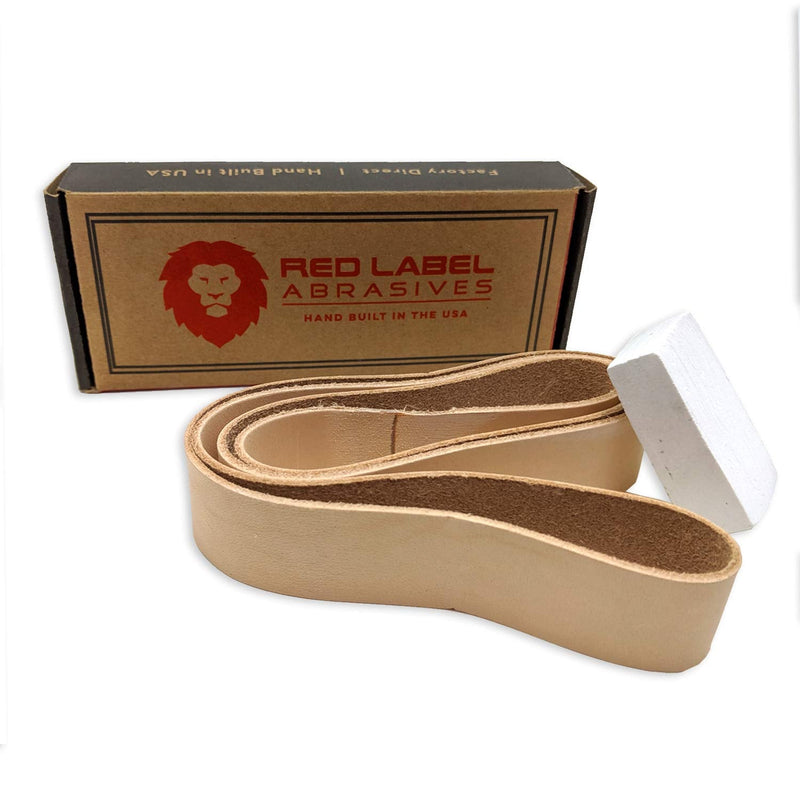 Red Label Abrasives 1 X 42 Inch Knife Maker’s Leather Honing Strop Belt with Buffing Compound