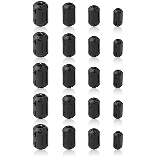 Ferrite toroidal core, black, RFI/EMI noise reduction cable clip, 20 pieces
