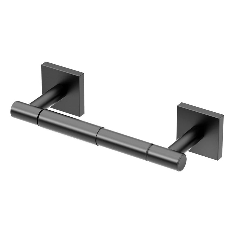 Gatco 4053AMX Elevate Bathroom Standard Toilet Paper Holder, Matte Black Double Post Modern