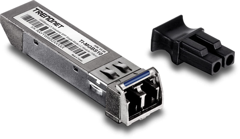 TRENDnet SFP to RJ45 Industrial Single-Mode LC Module (10km), TI-MGBS10, 1000Base-LX Industrial SFP, Compliant with IEEE 802.3z Gigabit Ethernet, Data Rates of up to 1.25Gbps, Lifetime Protection