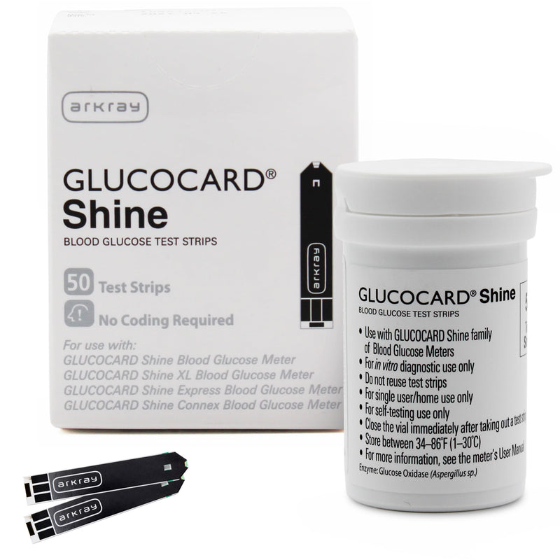 ARKRAY GLUCOCARD Shine Blood Glucose Test Strips – No Coding Required, Fast 5-Second Results, 0.5 Microliter Sample Size – Compatible with GLUCOCARD Shine Blood Glucose Meters, 50 Count 50 Count (Pack of 1)