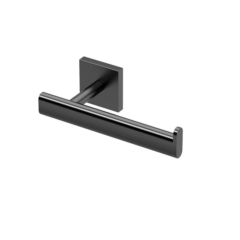 Gatco 4053MX Elevate Bathroom Single Post Euro Style Toilet Paper Holder, Matte Black