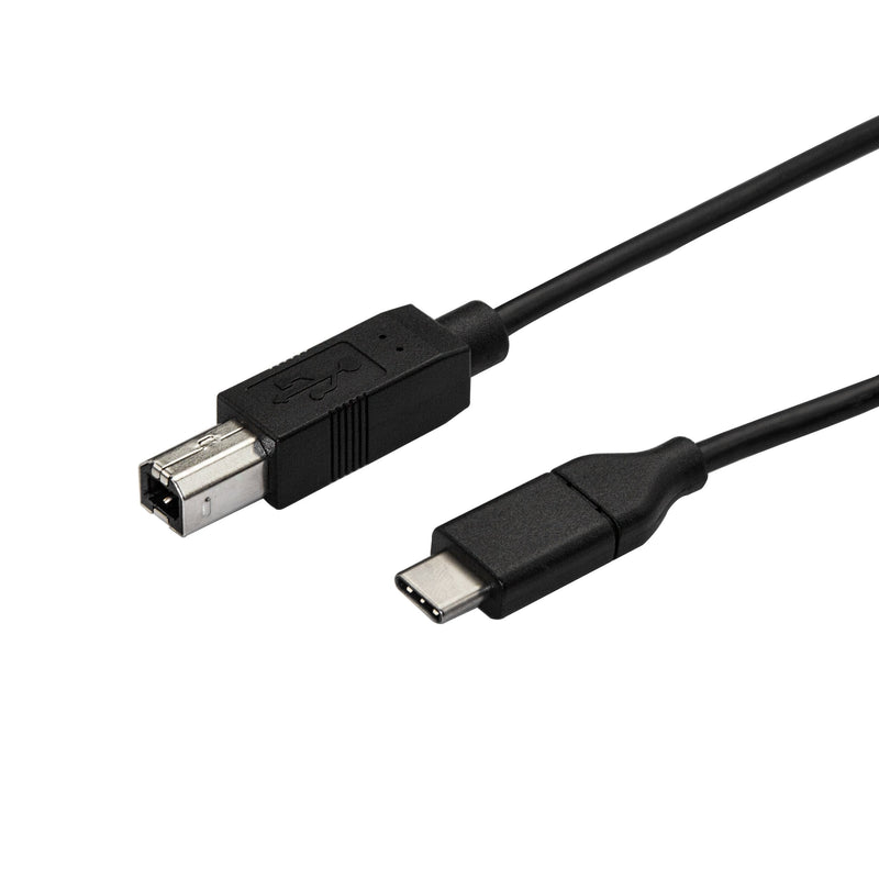 StarTech.com USB C to USB B Printer Cable - 1.6 ft / 0.5m - USB C Printer Cable - USB C to USB B Cable - USB Type C to Type B (USB2CB50CM), Black 1.5 ft/ 0.5 m