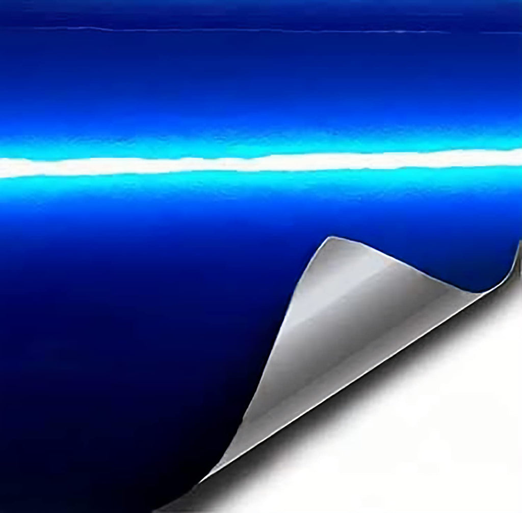 VViViD XPO Gloss Liquid Metal Dark Blue Vinyl Car Wrap Adhesive Film (1ft x 5ft) 1ft x 5ft