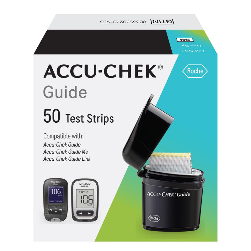 Accu-Chek Guide Glucose Test Strips for Diabetic Blood Sugar Testing (Pack of 50) 50 Count (Pack of 1)