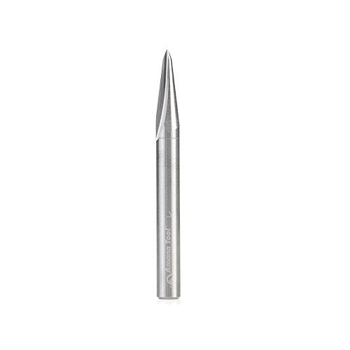 Amana Tool - 45628 Solid Carbide V Groove Engraving 15 Deg x 1/4 Dia x 0.666" x 1/4" S 1/4 D x 0.666 CH x 1/4 SHK