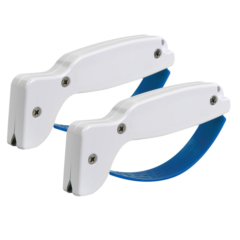 AccuSharp Hand-Held Carbide Blade Sharpener, Kitchen Knife and Chef Knife Sharpener, Professional Chef Grade Sharpening Tool, Restore and Hone Straight & Serrated Knives, 2-Pack, White White & White