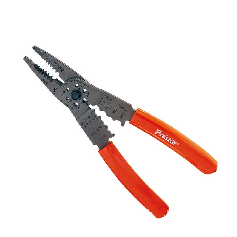 8PK-CT009 Multi-Purpose Pliers Crimping Tool Metric Size Wire Cutter Cable Stripper Black