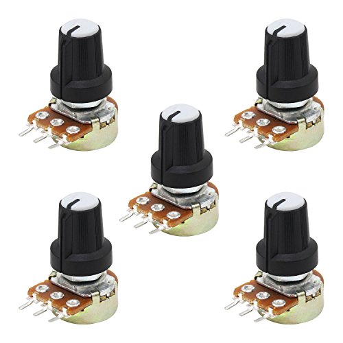 Aussel Linear Potentiometer 3 Terminal Rotary Potentiometer with Cap Nuts and Washer