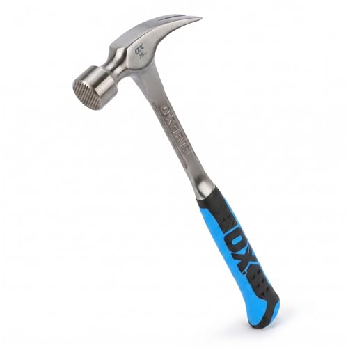 OX 28 oz Framing Hammer - Milled Face, Anti-Vibration Rubber Grip Handle 28 ounce Milled-Face